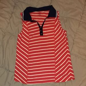 Rafaella Red and White Muscle Tee Nautical-Inspired Top